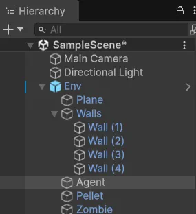 Die Trainingsumgebung in Unity